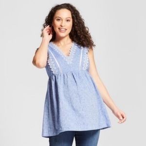 ISABEL MATERNITY Blue Sleeveless Top